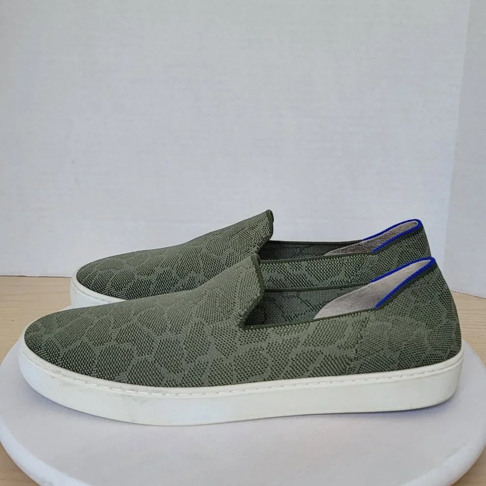 Rothy’s Women's The Original Safari Print Olive Green Slip On Casual Sneaker 12 - Picture 3 of 16